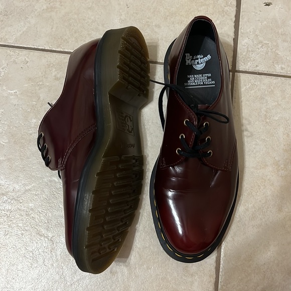 Dr Martens 1461 Cherry Red Smooth Leather Oxford Shoes - Picture 3 of 15
